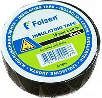 Изолента ПВХ (19ммх20м / черная / Folsen) Folsen 100 ₽