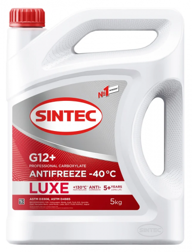 Антифриз Sintec Lux G12+ (красный / 5кг / -40°C / 614503) Sintec 1 430 ₽